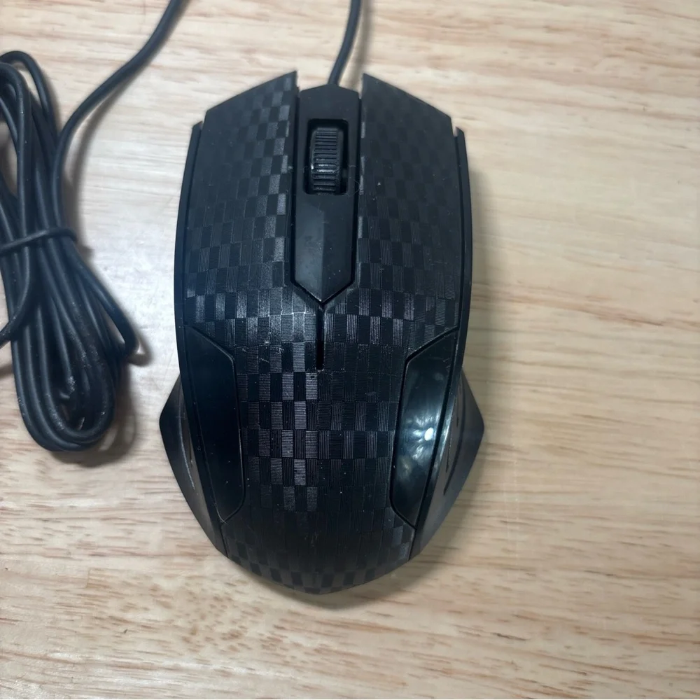 iMicro OPTICAL MOUSE Wired USB MO-159U Scroll Whell Black Carbon Fiber Design